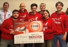 Ricky's team winning the Smart Biomaterials Hackathon